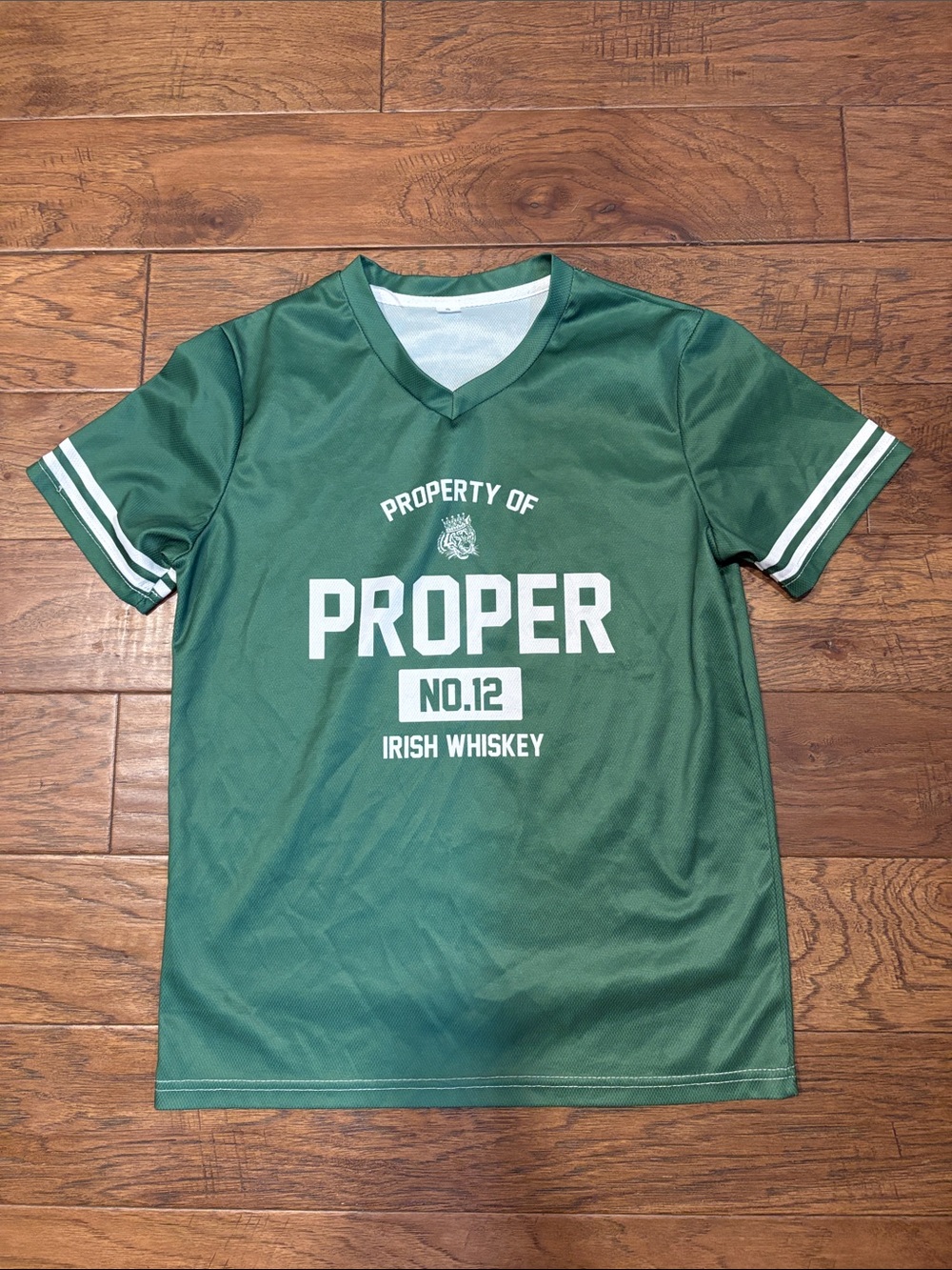 Propper Green V-Neck Short-Sleeve Unisex Jersey with White Graphics 🍀